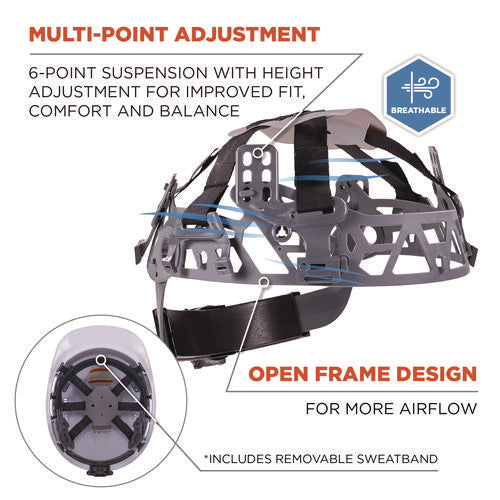 Ergodyne Skullerz 8966 Class C Lightweight Cap-style Hard Hat Adjustable Venting 6-pt Rachet Suspension Whiteships In 1-3 Bus Days