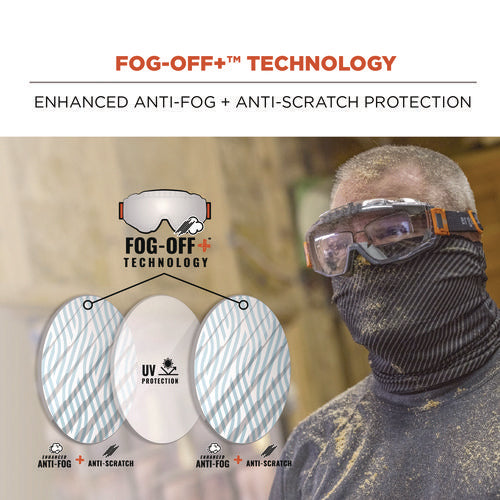 Ergodyne Skullerz Modi Otg Anti-scratch And Enhanced Anti-fog Safety Goggles Replacement Lens Clear