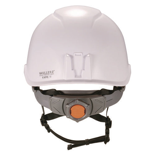 Ergodyne Skullerz 8976led Class E Safety Helmet With Led Light 6-point Rachet Suspension White