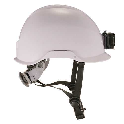 Ergodyne Skullerz 8976led Class E Safety Helmet With Led Light 6-point Rachet Suspension White