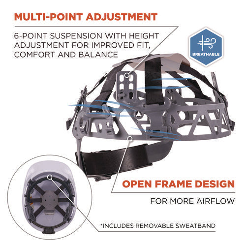 Ergodyne Skullerz 8967 Class E Lightweight Cap-style Hard Hat 6-point Rachet Suspension White