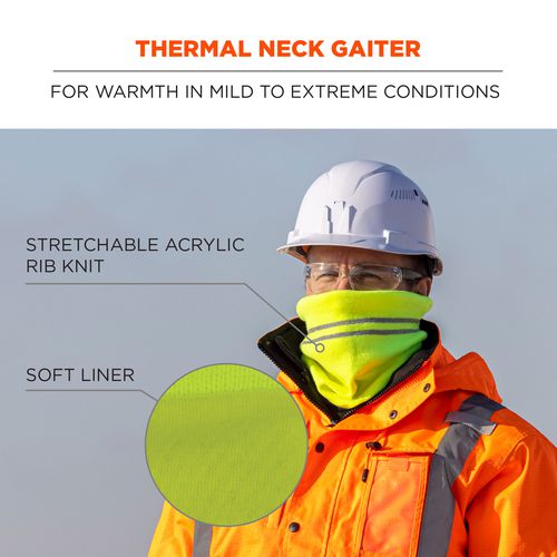 Ergodyne N-ferno 6961 Reflective Winter Neck Gaiter One Size Fits Most Lime