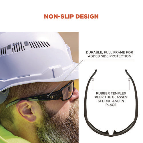 Ergodyne Skullerz Thor Anti-scratch And Enhanced Anti-fog Safety Glasses Black Frame Clear Polycarbonate Lens Ships In 1-3 Bus Days