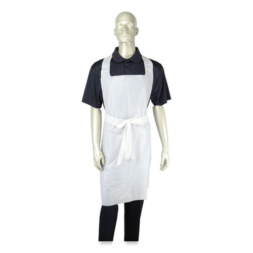 AmerCareRoyal Heavyweight Poly Aprons 28x46 1.77 Mil One Size Fits All White 500/Case