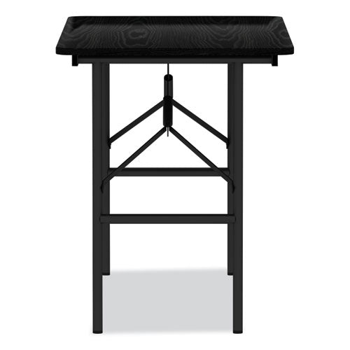 Alera Wood Folding Table Rectangular 48wx23.88dx29h Black
