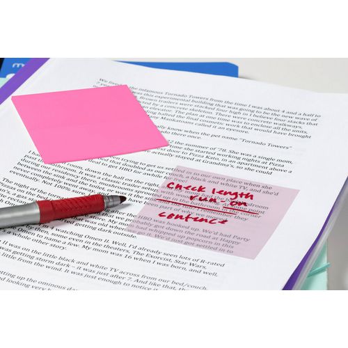 Post-it Transparent Notes Unruled 2.88"x2.88" Assorted Transparent Colors 36 Sheets/pad 3 Pads/pack