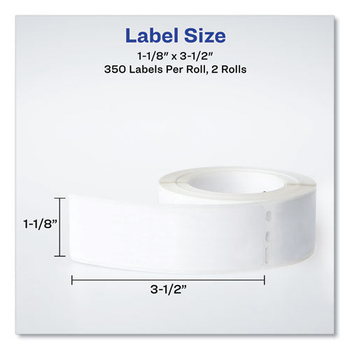 Avery Multipurpose Thermal Labels 3.5x1.3 White 350/roll 2 Rolls/box