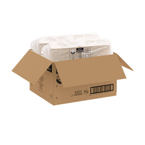 Dart Compostable Fiber Hinged Containers Proplanet Seal 6.34x9.06x1.97 Ivory Molded Fiber 200/Case