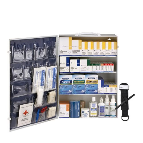 First Aid Only™ 150 Person Ansi B 4 Shelf Cabinet 1462 Pieces Metal Case