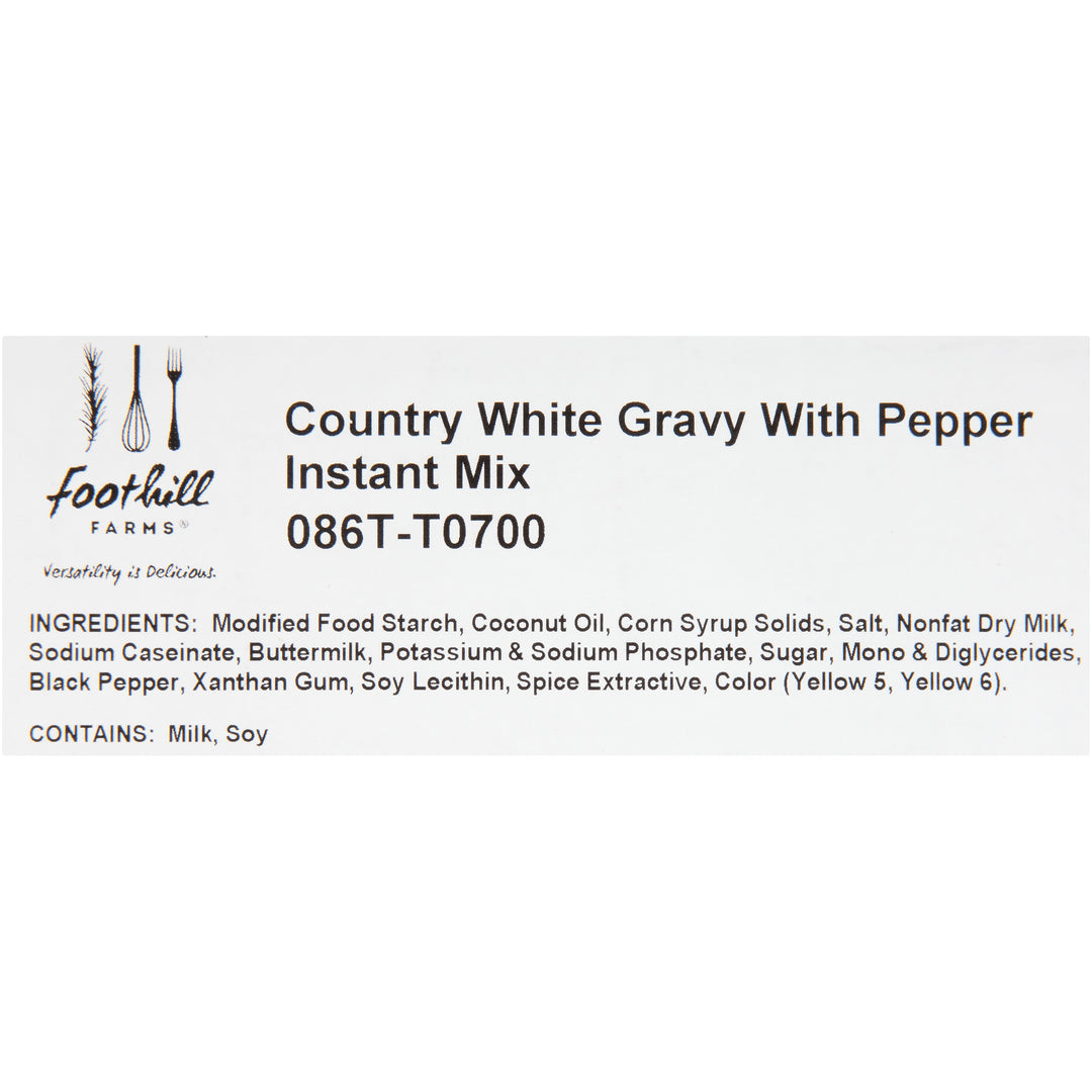 Foothill Farms White Country Style Pepper Gravy Mix-25 oz.-8/Case