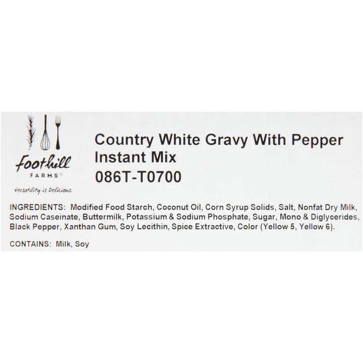 Foothill Farms White Country Style Pepper Gravy Mix-25 oz.-8/Case