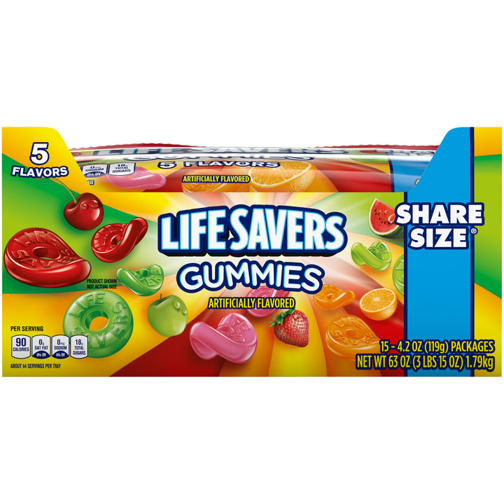 Lifesavers Share Size Plain Gummies-4.2 oz.-15/Box-6/Case
