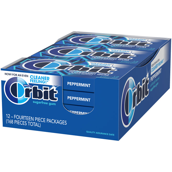 Orbit Sugar Free Peppermint Gum-14 Piece-12/Box-12/Case