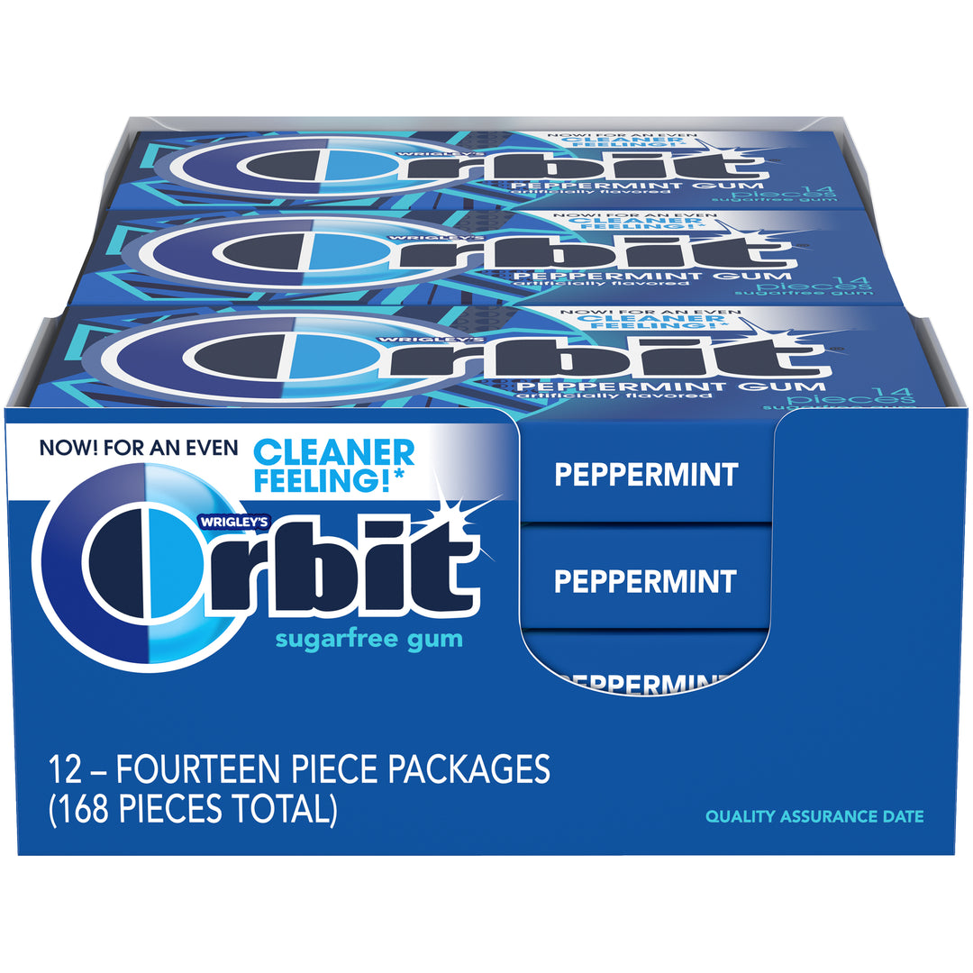Orbit Sugar Free Peppermint Gum-14 Piece-12/Box-12/Case
