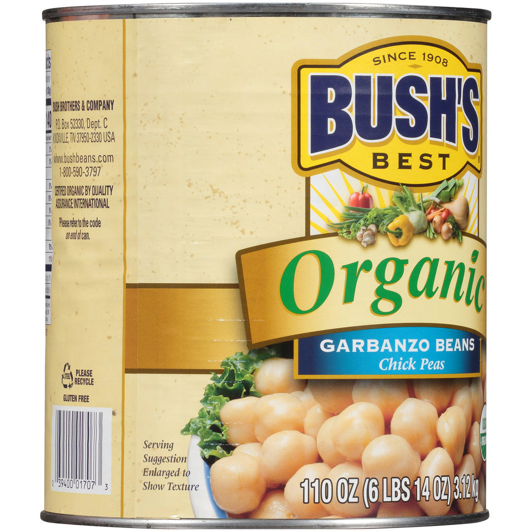 Bush's Best 100% Organic Garbanzo Beans-110 oz.-6/Case