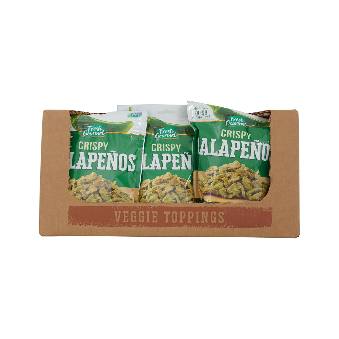 Fresh Gourmet Lightly Salted Crispy Jalapeno Salad Topping Bag-3.5 oz.-12/Case