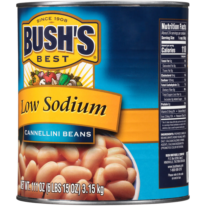 Bush's Best Low Sodium Cannellini Beans-111 oz.-6/Case