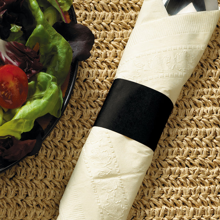 Hoffmaster 1.5 Inch X 4.25 Inch Paper Black Napkin Band-2500 Each-2/Case