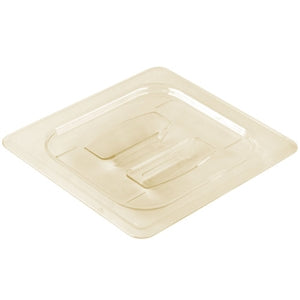 Cambro H-Pan 6.38 Inch X 6.94 Inch One Sixth Size Amber Cover-1 Each