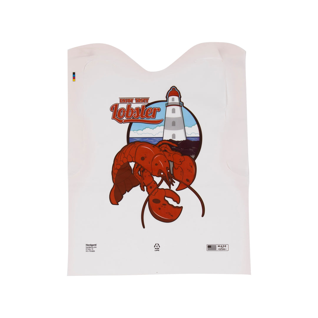 Neatgards Embossed Poly Adult Lobster Print Bib-500 Each-500/Box-1/Case