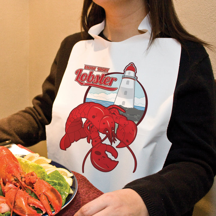 Neatgards Embossed Poly Adult Lobster Print Bib-500 Each-500/Box-1/Case