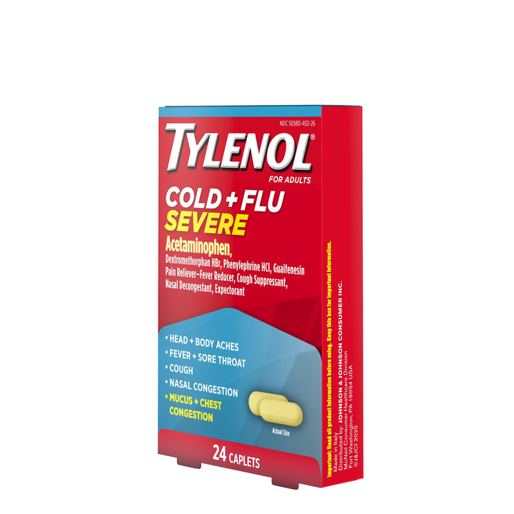 Tylenol Cold & Flu Severe-24 Count-6/Box-8/Case