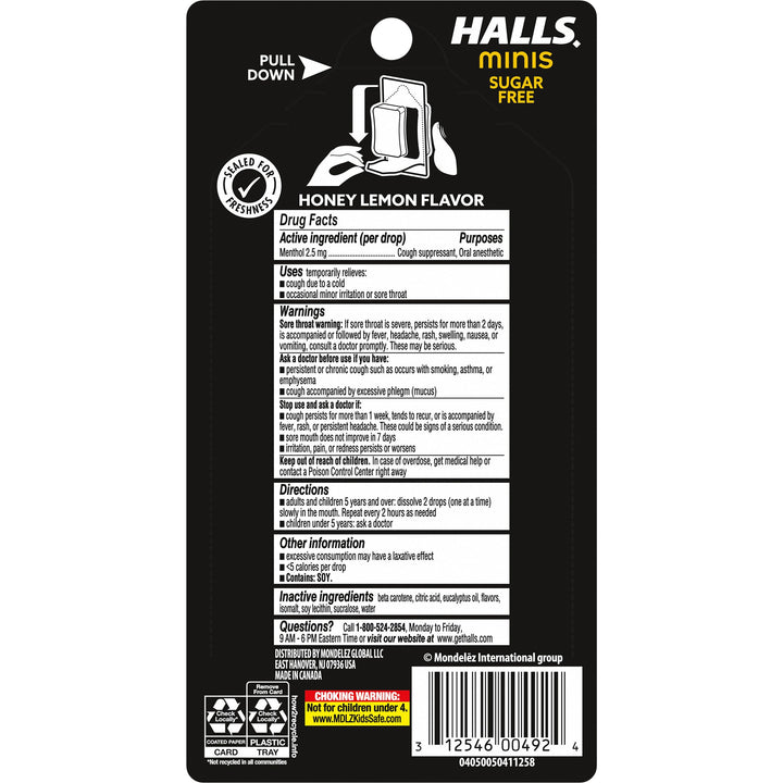 Halls Mini Honey Lemon-24 Count-8/Box-4/Case