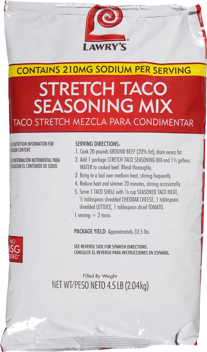 Lawry's Stretch Taco Seasoning Mix-4.5 lb.-2/Case