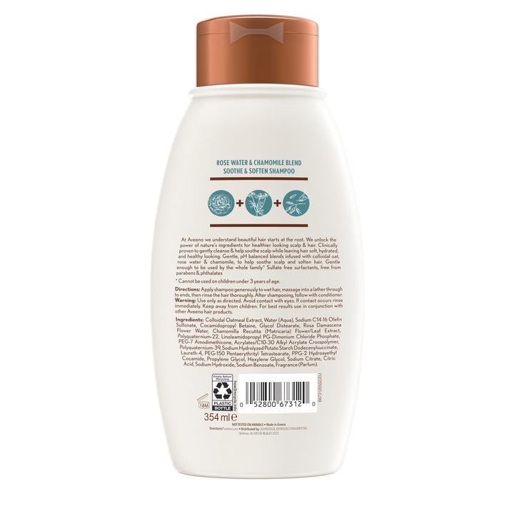 Aveeno Rosewater & Chamomile Blend Shampoo-354 Milileter-4/Case