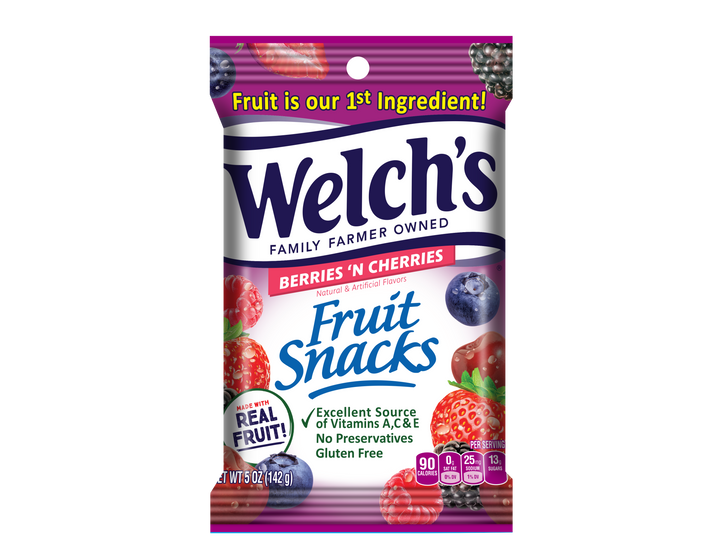 Welch's Berries & Cherries Fruit Snacks-5 oz.-12/Case