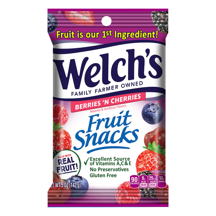 Welch's Berries & Cherries Fruit Snacks-5 oz.-12/Case
