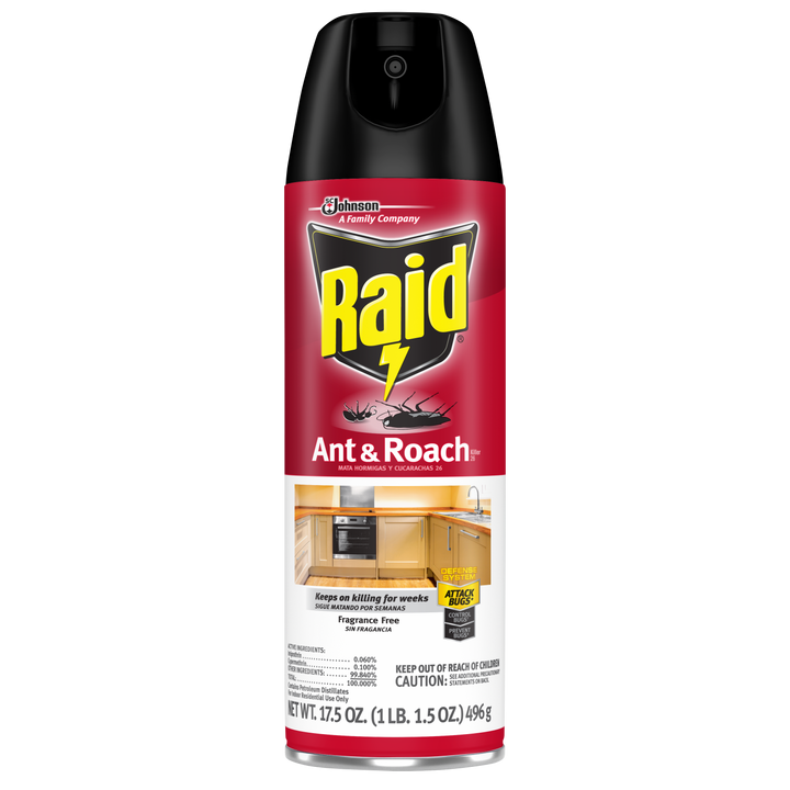 Raid Ant&Roach Aerosol Fragrance Free-17.5 oz.-12/Case