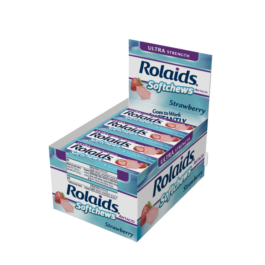 Rolaids Strawberry Soft Chew-6 Count-12/Box-24/Case