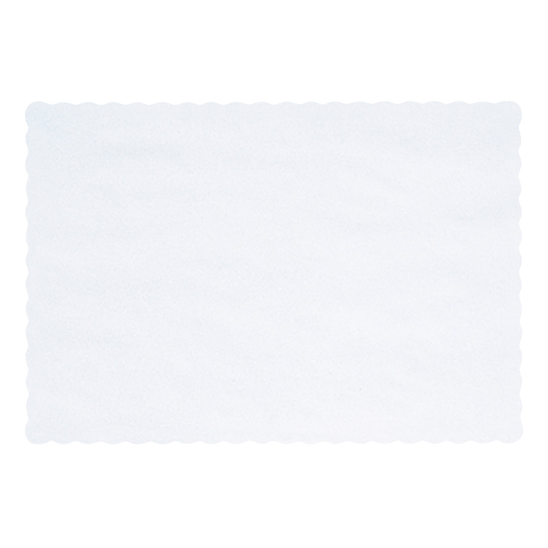Hoffmaster 9.625 Inch X 13.5 Inch Classic Scallop White Paper Placemat-1000 Each-1/Case