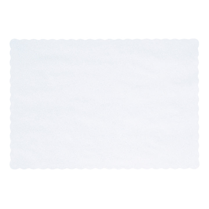 Hoffmaster 9.625 Inch X 13.5 Inch Classic Scallop White Paper Placemat-1000 Each-1/Case