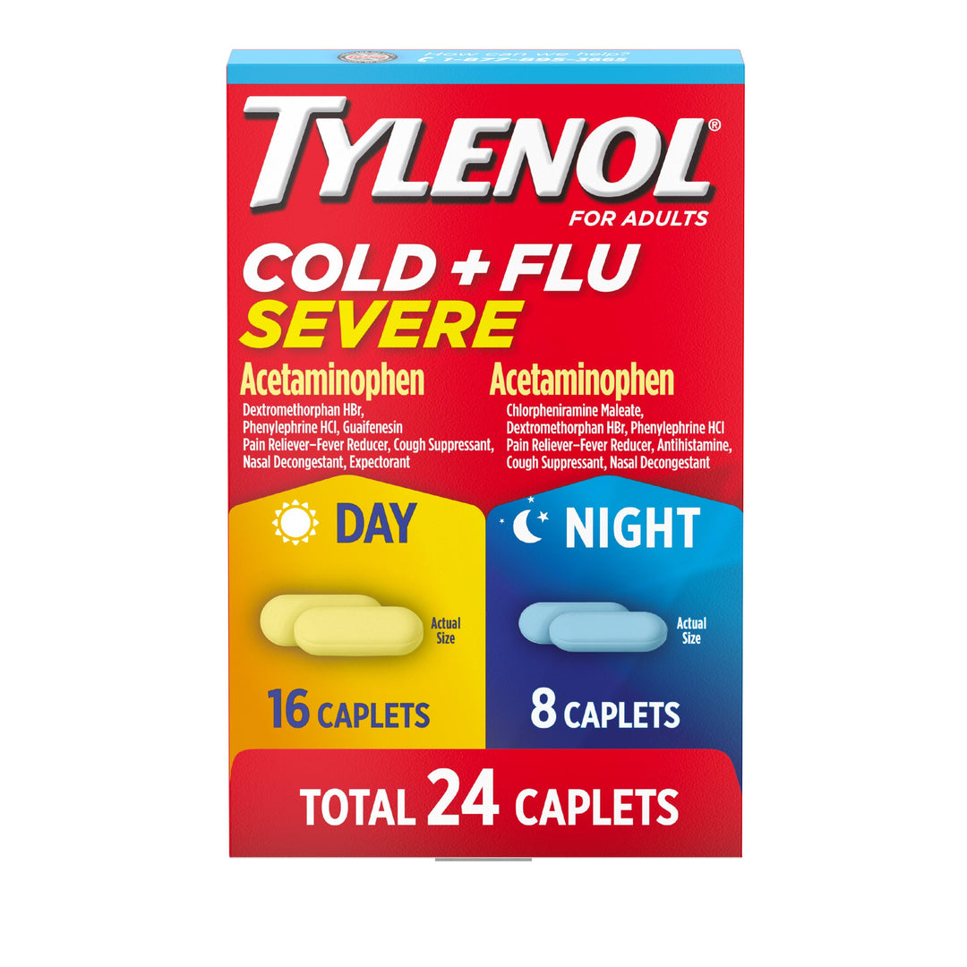 Tylenol Day & Night Capsule Cold & Flu-24 Count-6/Box-8/Case