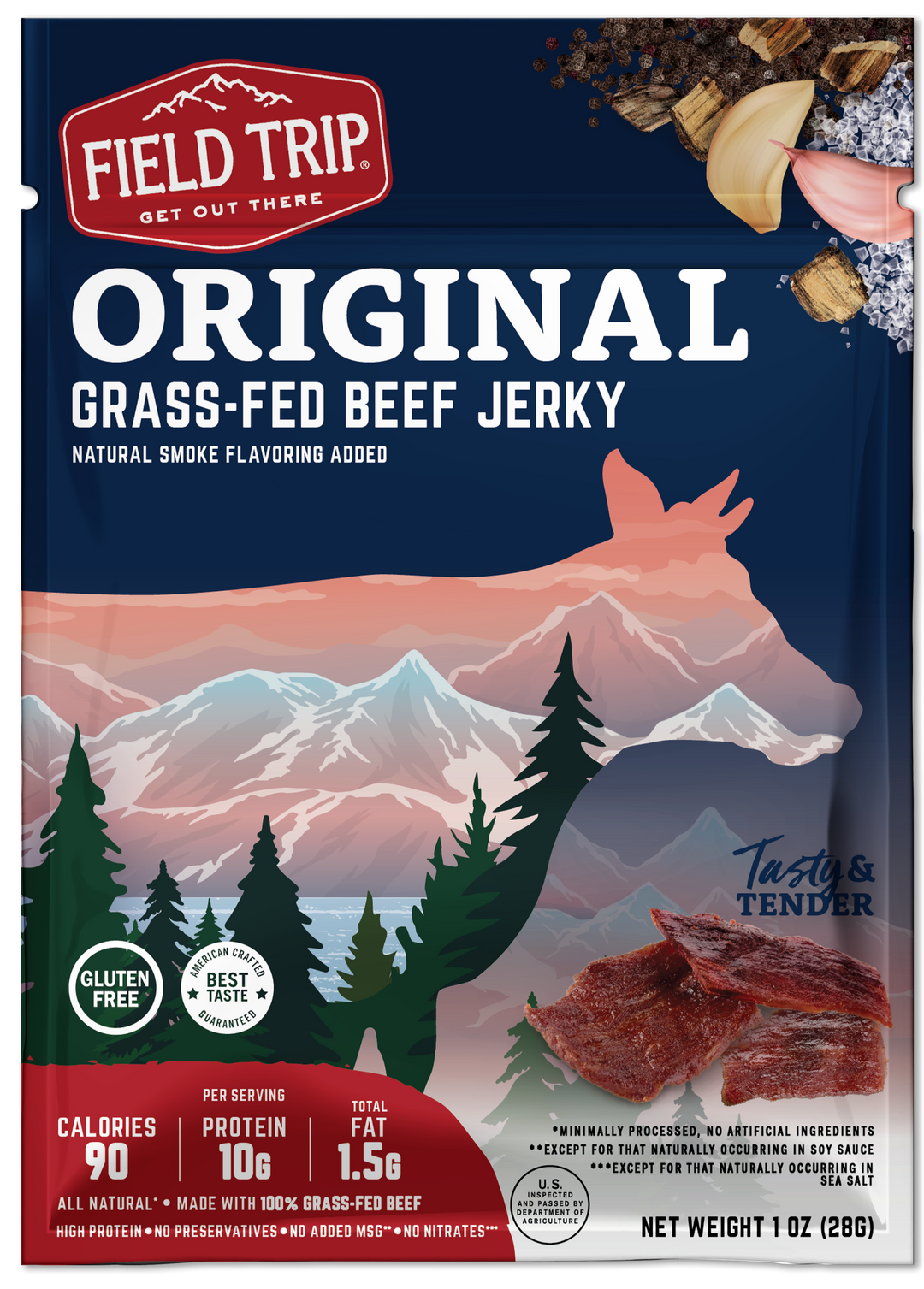 Field Trip Jerky Beef Original 1 oz.-1 oz.-12/Case