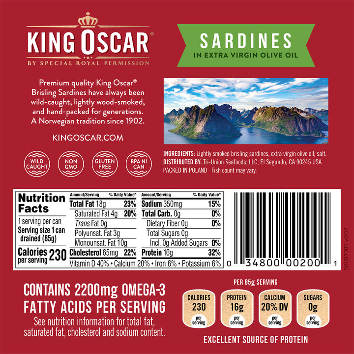 King Oscar Sardines Olive Oil-3.75 oz.-12/Case