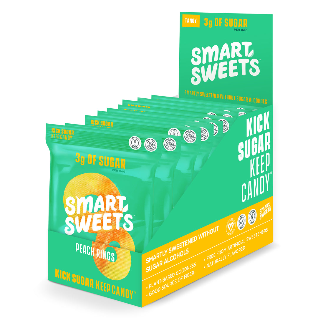 Smartsweets Peach Ring Gummy Candy-1.8 oz.-12/Box-6/Case