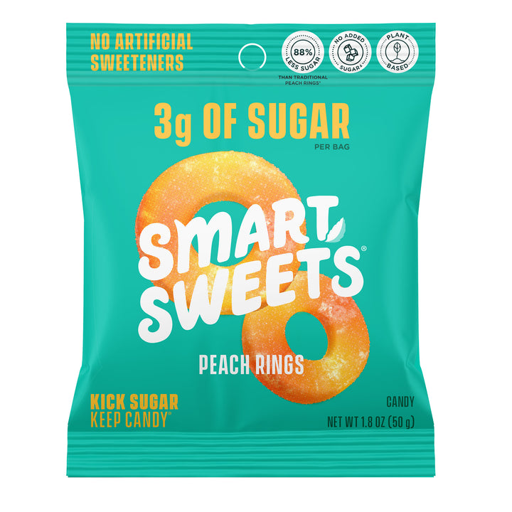 Smartsweets Peach Ring Gummy Candy-1.8 oz.-12/Box-6/Case