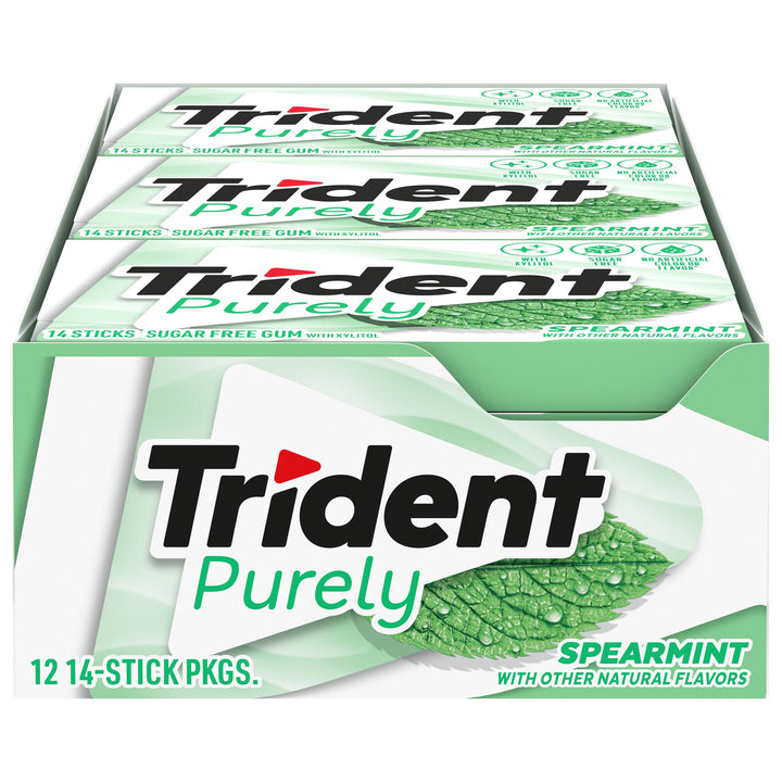 Trident Spearmint Gum-14 Count-12/Box-12/Case