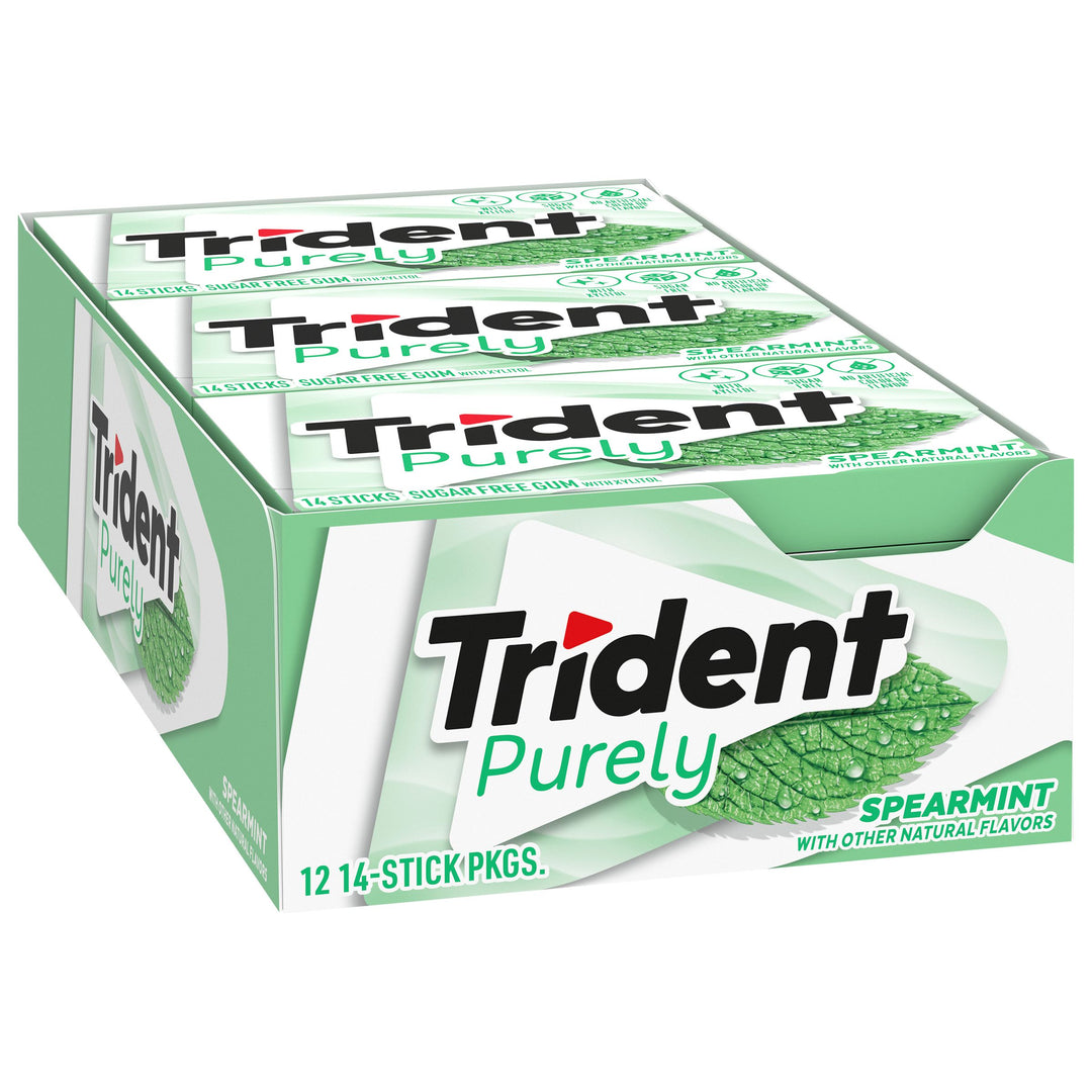 Trident Spearmint Gum-14 Count-12/Box-12/Case