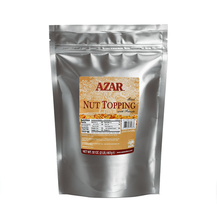 Azar Oil Roasted Unsalted Mixed Nut With Peanut Topping-2 lb.-3/Case