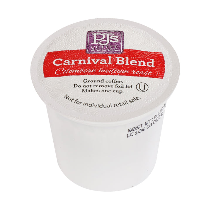 Pj's Coffee Of New Orleans Medium Roast Carnival Blend Single Serve-12 Count-6/Case