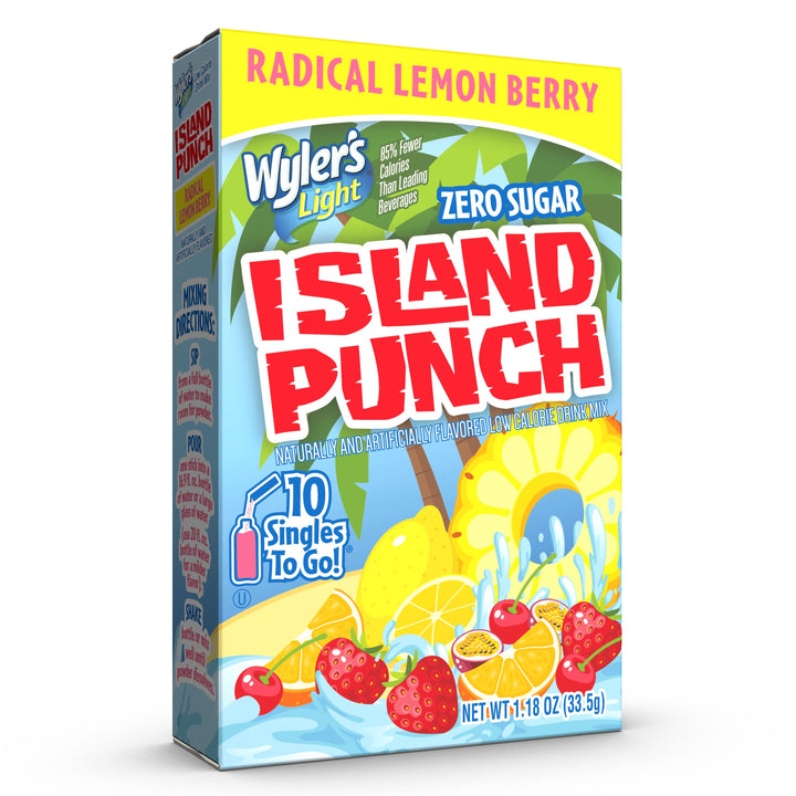 Wylers Light Island Punch Radical Lemon Berry Drink Mix Singles To Go-10 Count-12/Case