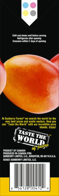 Sunberry Farms Mango Nectar 25% Juice-33.8 fl oz.-12/Case