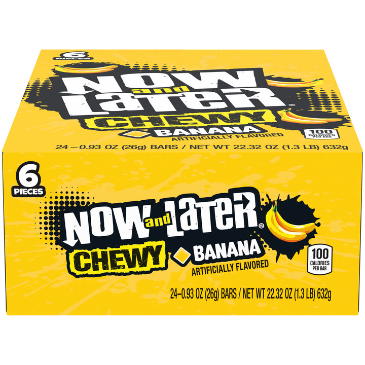 Now & Later Soft Banana Chews-0.93 oz.-24/Box-12/Case
