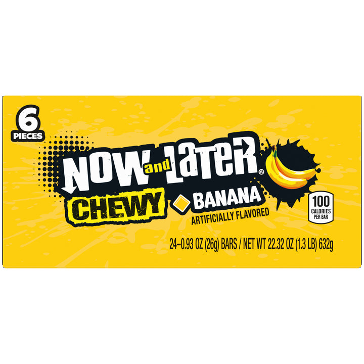 Now & Later Soft Banana Chews-0.93 oz.-24/Box-12/Case