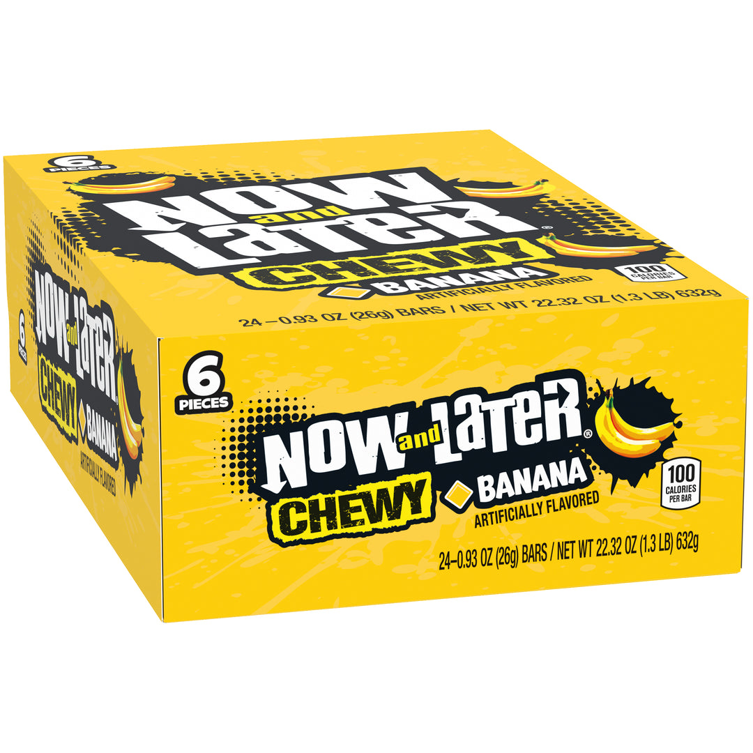 Now & Later Soft Banana Chews-0.93 oz.-24/Box-12/Case