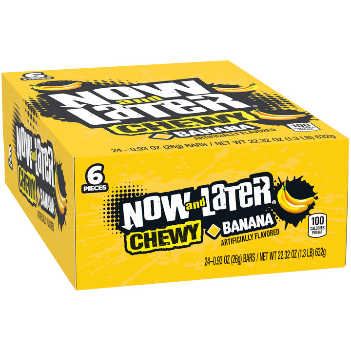 Now & Later Soft Banana Chews-0.93 oz.-24/Box-12/Case